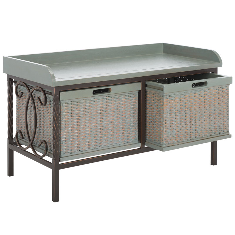 Miyu Drawer Storage Bench, Gray