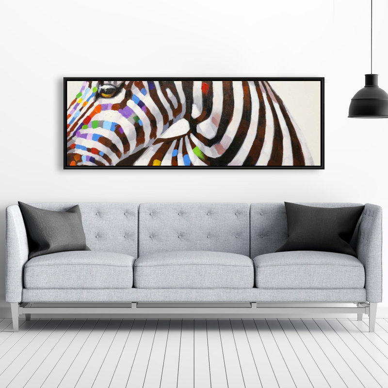 Imprimé zébré coloré sur toile, 20" H x 60" W