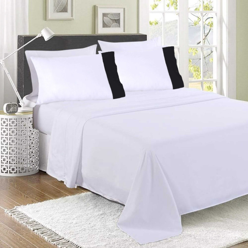 Satin - Set of 2, White/Black