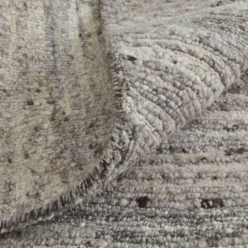 Navaro Wool Abstract Area Rug in Gray, Rectangle 11'6" x 15'