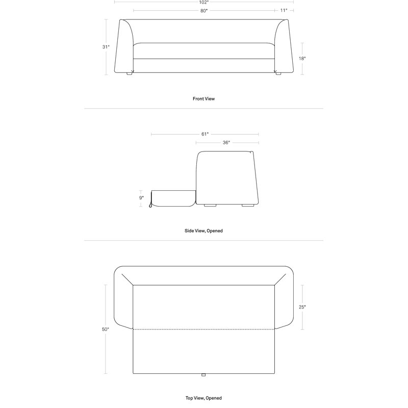Thataway Sofa Bed, Tofte Navy Polyester Blend