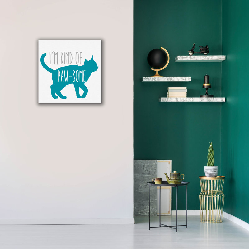  «Pawsome Cat» par Erin Clark, art mural sur toile, 12 po x 12 po, H 26 po x l 26 po x P 1,5 po