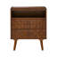 Table de chevet en noyer avec station de recharge, table de nuit à 2 tiroirs avec tablette ouverte, pieds en bois massif, multiprise certifiée ETL pour chambre à coucher