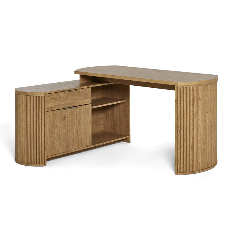 Bureau en L Godfry C 150 E, Brun