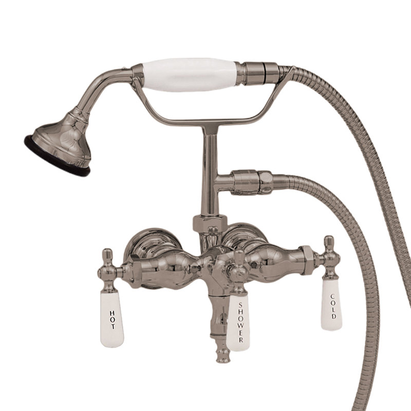 Robinet de baignoire avec douche à main, Nickel poli
