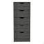 Commode haute 5 tiroirs Basilea, système coulissant