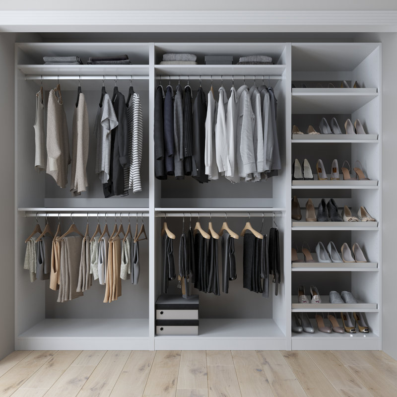 96" Closet System, White