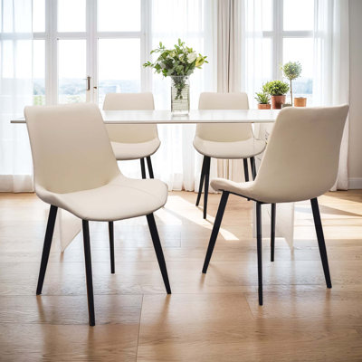 Chaises de salle à manger rembourrées modernes avec pieds robustes en métal pour le confort de la cuisine et du salon