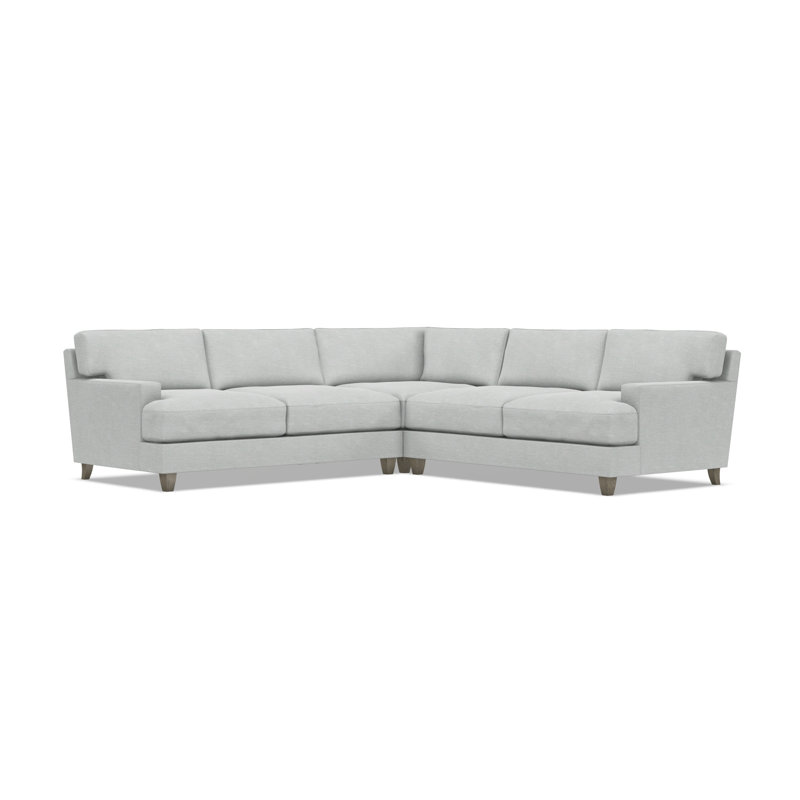 Bernhardt Mila 4-Piece Fabric Sectional, Symmetrical, 33.5" H x 107" W x 107" D, Gray Polyester Blend