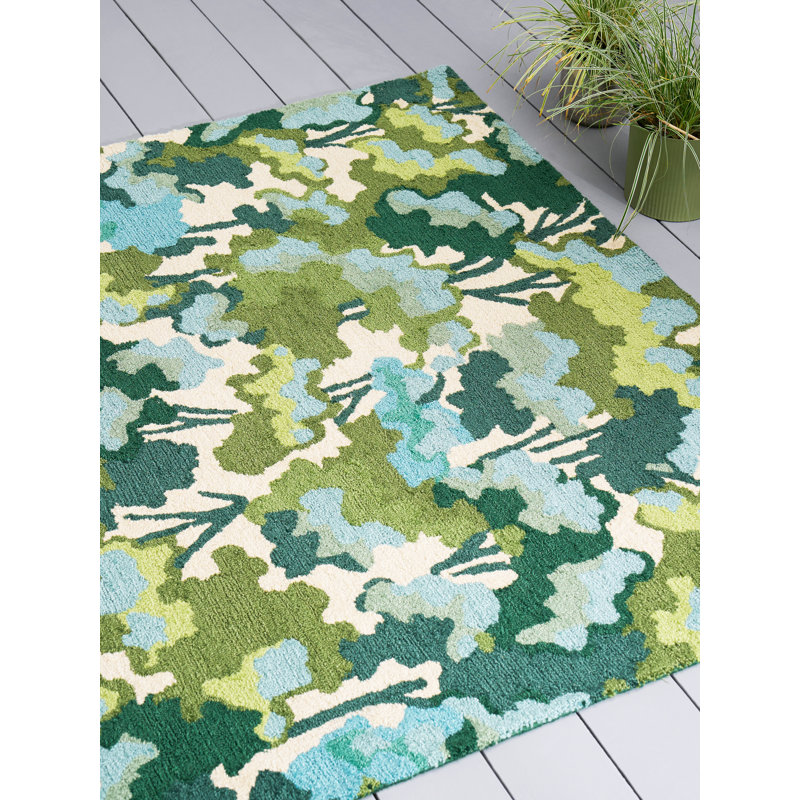 Tree Tops Hand Tufted Floral Area Rug, Rectangle 4'7" x 6'6"