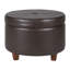Repose-pieds rond en similicuir avec rangement l 24 po Breyonce-22111161