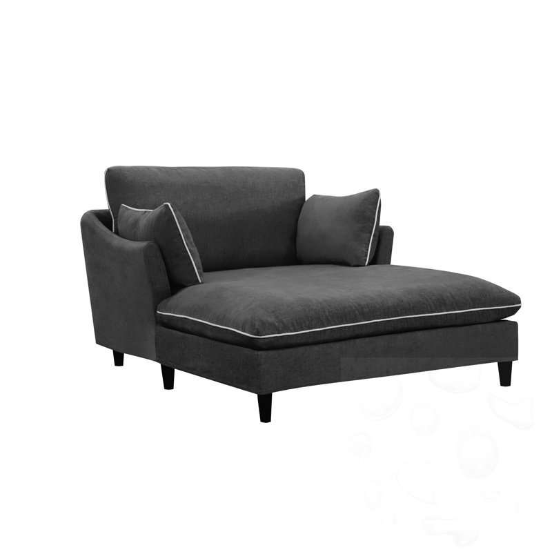 Chaise longue avec coussins, Noir