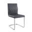 Chaise d'appoint grise et chromée avec base luge (ensemble de 2)