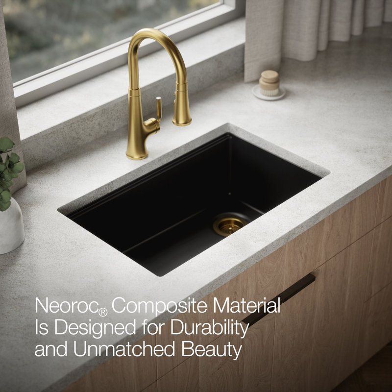 Billings Undermount Single-Bowl Workstation Kitchen Sink, Matte Black