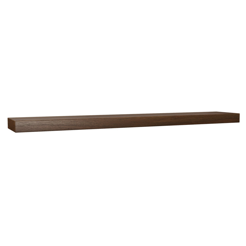 Plain Sliced Oak Floating Shelf, Brown Wood