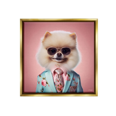 «Dog In Chic suit Floater Frame» par RB sur toile