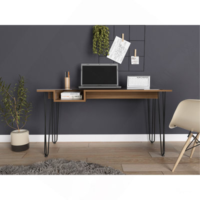 Bureau Baxter 140, une tablette, quatre pieds - acajou