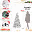 Arbre de Noël de 7 pi avec 1060 branches floquées et à aiguilles dures, système de charnières à connexion rapide, support fiable, idéal pour les espaces festifs saisonniers recouverts de neige, avec une structure rapide