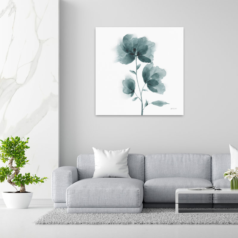 «Tranquil Blossom I», art floral contemporain, H 48 po x l 48 po