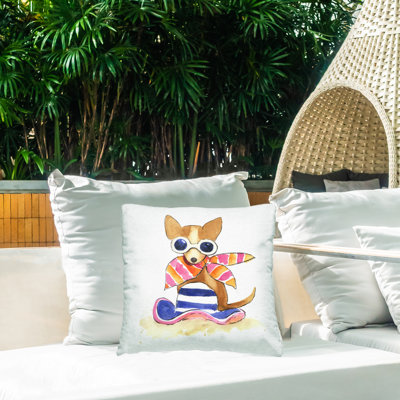 Coussin Sandy Dog on Beach