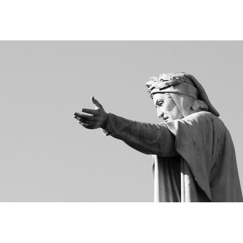 Statue Of Dante Alighieri - Wrapped Canvas Print, 30cm H x 46cm W x 3.8cm D