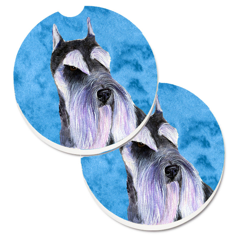 Sous-verre barbu collie voiture, Gris Schnauzer