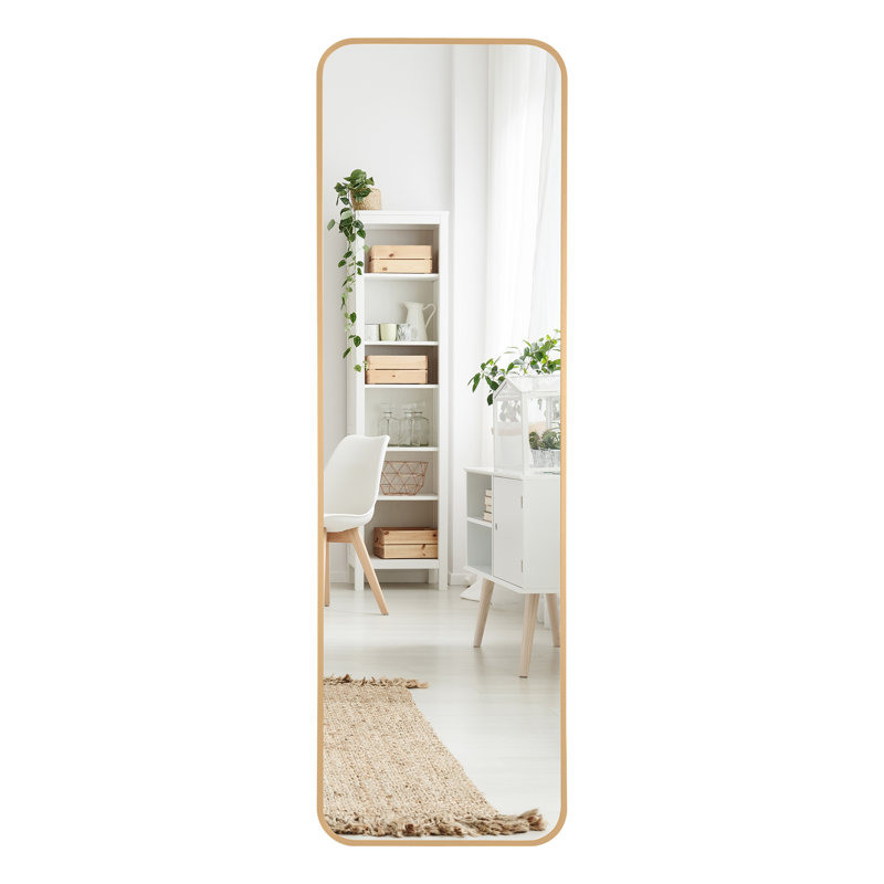 Clorinde Metal Rectangle Wall Mirror, Gold
