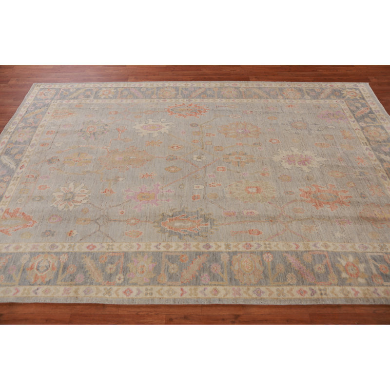Vegetable Dye Wool Oushak Turkish Area Rug 6x9