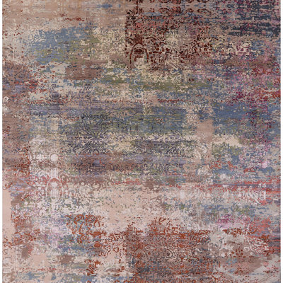 Tapis abstrait brun / bleu