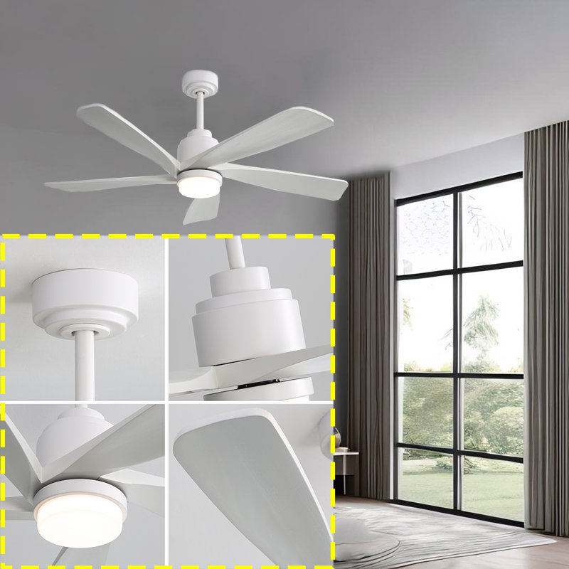 Lyam 52'' Ceiling Fan with LED Lights, White