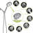 Hand Shower In With 7 Modes - 4.7-inch Gel Nozzle Showerhead, 59-inch Stainless Steel Hose, Adjustable Stand For Enjoyable Bathing Settings Big Head, Holder-118625490