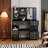 29 Inch Compact Vanity Desk with Sliding Mirror, Space-Saving Dressing Table and Stool Set-1070429883