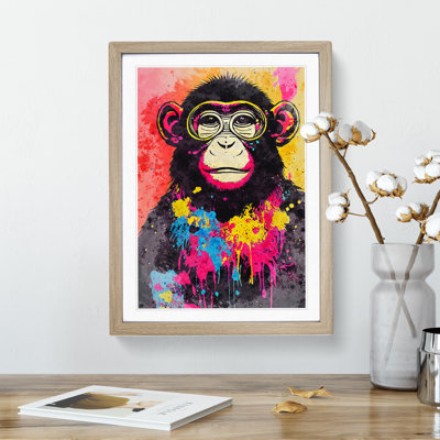 Monkey Paint Splash No.4 - Framed Print
