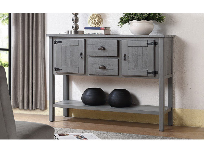 Query 48" Solid Wood Sideboard Console Table With 2 Drawers And Cabinets