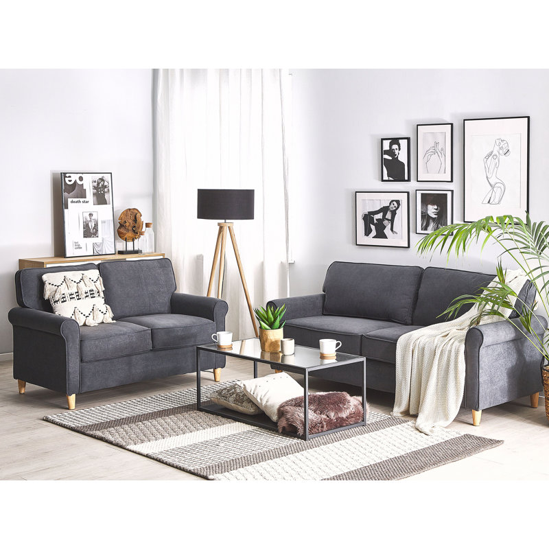 Francys 2 - Piece Velvet Living Room Set, Grey