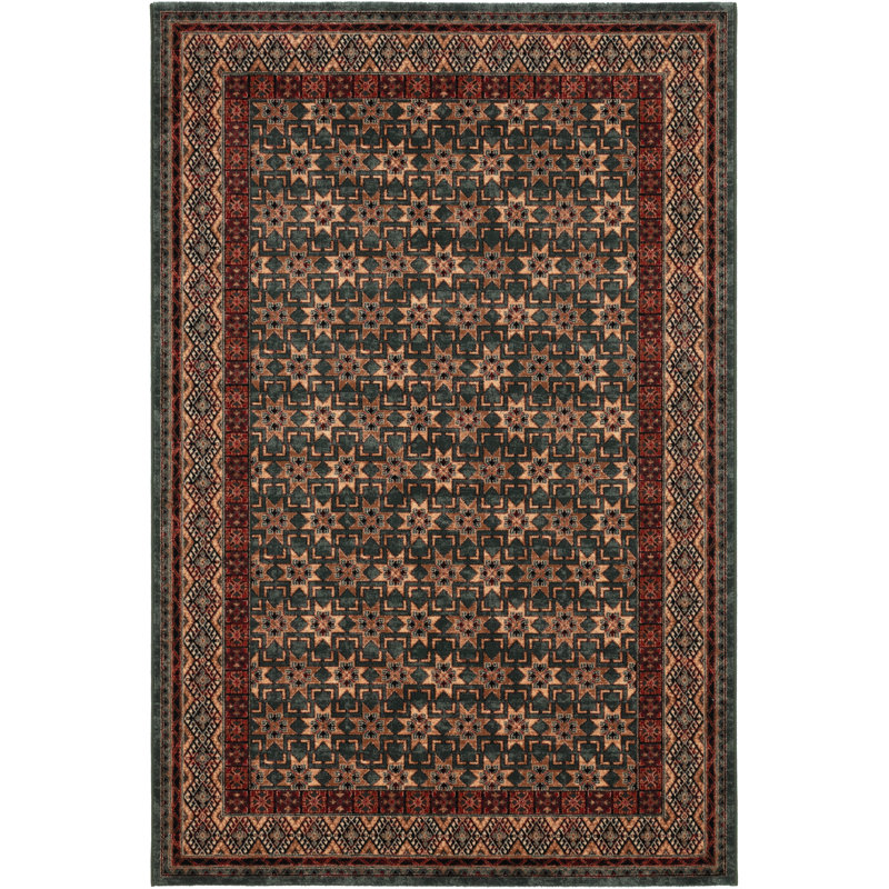 Rectangle Oriental Wool Area Rug, Blue, Rectangle 160 x 240 cm