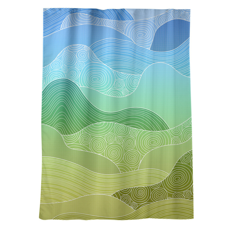 Avicia Room Darkening Curtain Single Panel, Blue/Yellow