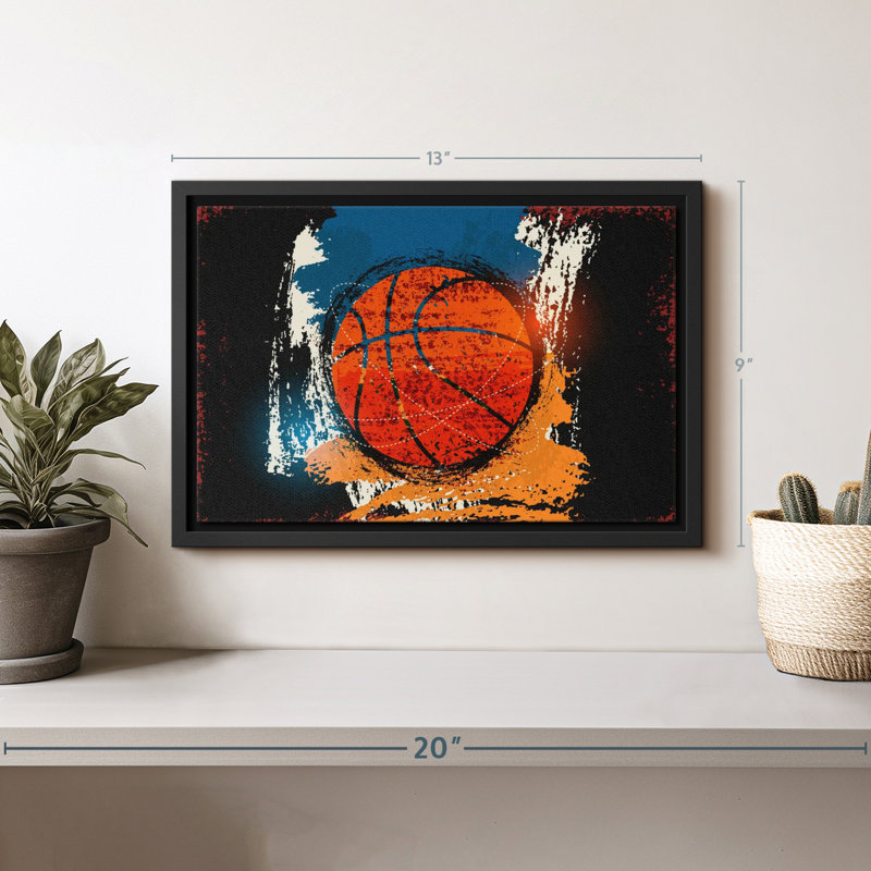 Impression sur toile Basketball Grunge, H 9 po x l 13 po