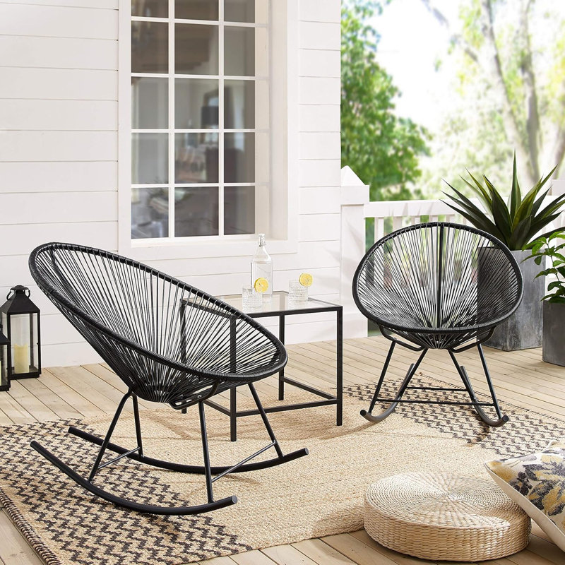 Chaise berçante Acapulco, Noir
