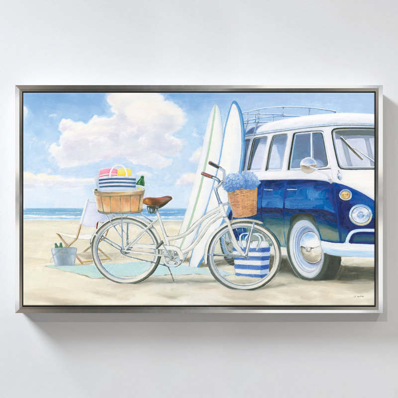 "Beach Time I" by James Wiens Print on Canvas in a  Floater Frame, Silver, 21.5" H x 33.5" W