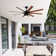 8-Blade Retro Ceiling Fan with Light Kit and Remote Control