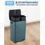 Poubelle de cuisine en acier inoxydable 60L