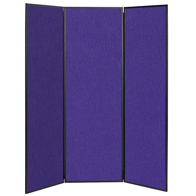  Light Free-Standing Bulletin Board 180cm H x 180cm W, Black, Purple