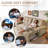 77" Convertible Sleeper Sofa with Pull-Out Bed, USB Ports & Side Pockets, Loveseat Couch for Living, Brown-1679393954