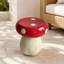 Orange Mushroom Resin Accent Stool, 13 x 13.4 Inches, Orange-1979483367