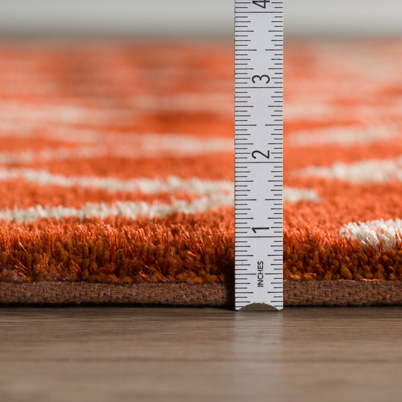 Addison Calabar Transitional Abstract Diamond Rust 5’ X 7’6" Area Rug, Rectangle 3'6" x 5'6"