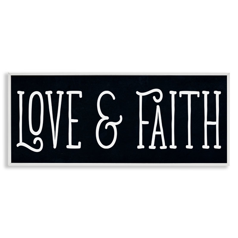 «Love & Faith» sur giclée encadrée, conception par SD Graphics Studio, H 10 po x l 24 po, Giclée encadrée blanc bord de mer