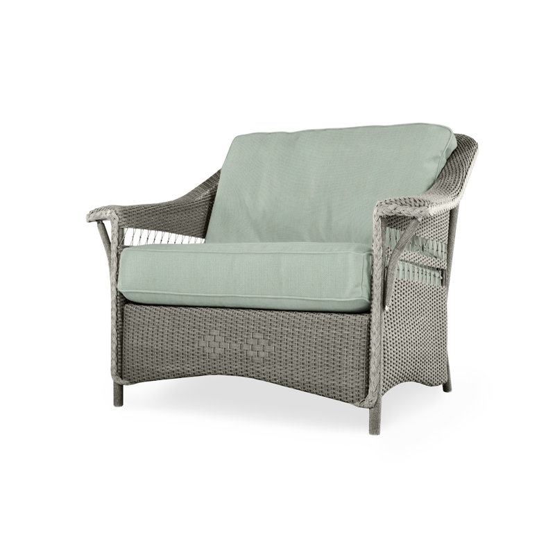 Nantucket Outdoor Lounge Chair, Raindrop Almond, Pewter