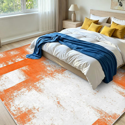 Clear Machine Washable,Seamless Grunge Indoor Area Rug