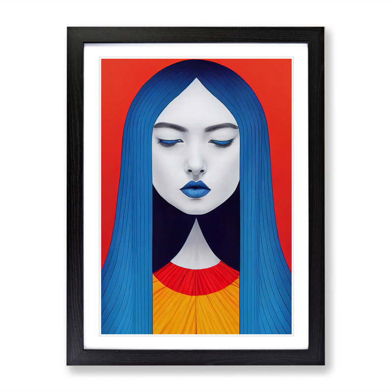 Abstract Face of a Woman No.1 - Framed Print, Black, 64cm H x 46cm W x 2cm D